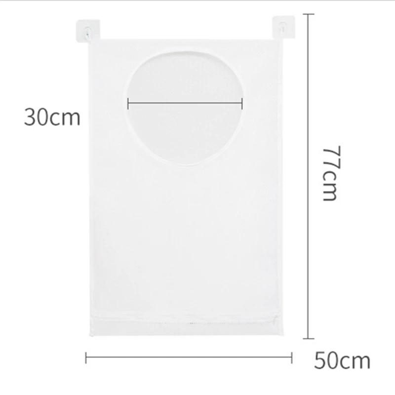 Dirty Clothes Storage Bag Basket Frame Bucket Foldable Mesh Laundry Bathroom Wall Hanging Household Clothing Organizer with Hook
