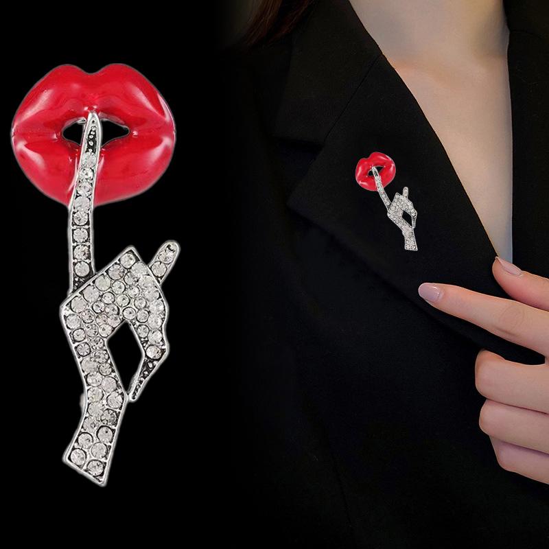 

Ручная эмалевая губа броши для женщин одежда вечерние аксессуары подарки