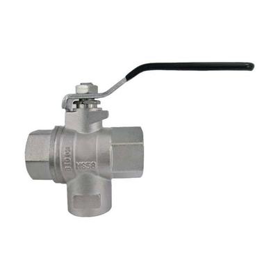 3-Way 3/4 Inch Ball Valve In Nickel-Plated Brass PN25