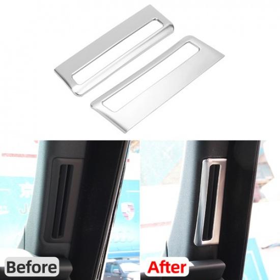 Silver ABS A-Pillar Air Vent Trim For Land Rover Range Rover Sport L494 2014-18