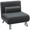 Folding Armchair with Bed Function, Folding Recliner In Velvet Look, Adjustable Backrest, 75 X 70 X 75 Cm, Dark Grey