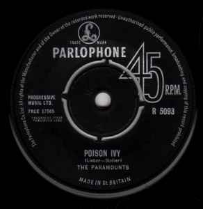 

7inch Record PARAMOUNTS - Poison Ivy R5093 Parlophone 1963 UK Rock Used