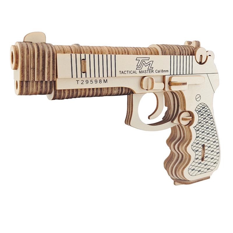 

Handmade Wooden 3D Military Handgun Puzzle for Kids