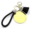 Arabischer Muslimischer Allah Koran Runde Medaille Schlüsselanhänger für Damen Herren Edelstahl Goldfarbe Islamischer Quasten Schlüsselring Amulett Schmuck