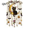 Mysterious Courtyard Landscaping Halloween Wind Chime, Colorful Bird Sun Catcher, Cute Spooky Window Suncatcher Ghost Windchime, Hanging Decoration