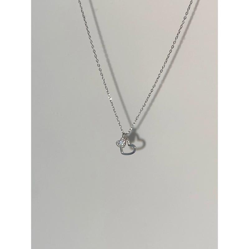 

Ожерелье Heart-to-Heart для женщин, стерлинговое серебро S925, легкая роскошь, дизайн Minority, форма сердца с бриллиантовой цепочкой на ключице 925