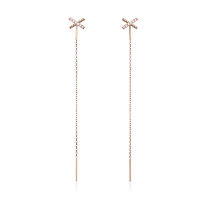 

CRANNE 14k Chain Drop Earrings C24EG063 Rose gold