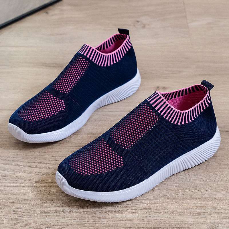 2025 New Spring and Autumn Women's Shoes Versatile and Comfortable Casual Flying Woven Deep Mesh Sports Casual Shoes Running Large Size