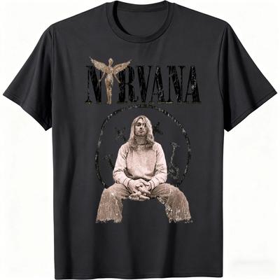2026 New Nirvana Rock Band Men's Women Cotton T-shirt Hip-hop Style Men's and Women's Oversized Y2K Tee Casual Loose Outdoor Street