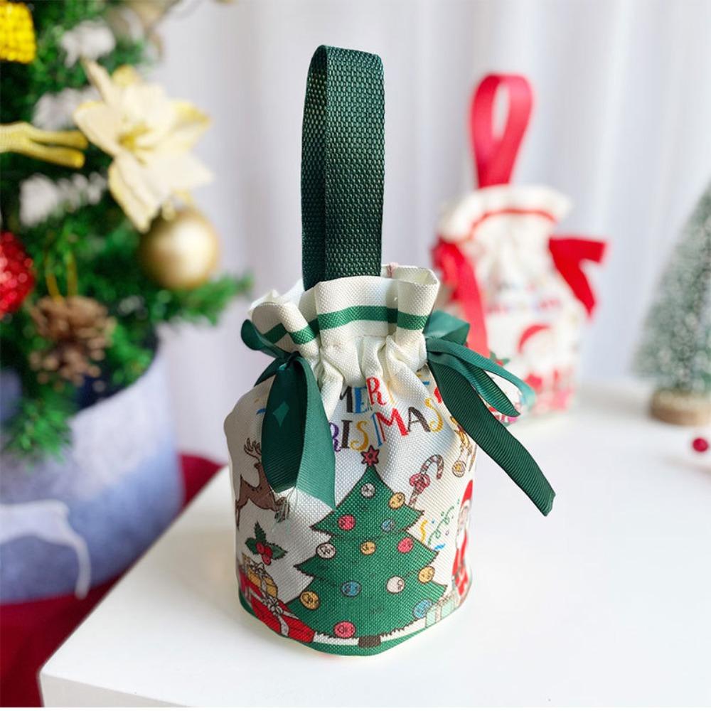 3 pcs Cloth Santa Claus Handbag Funny Fruit Packaging Box Christmas Candy Gift Bags Party Favors