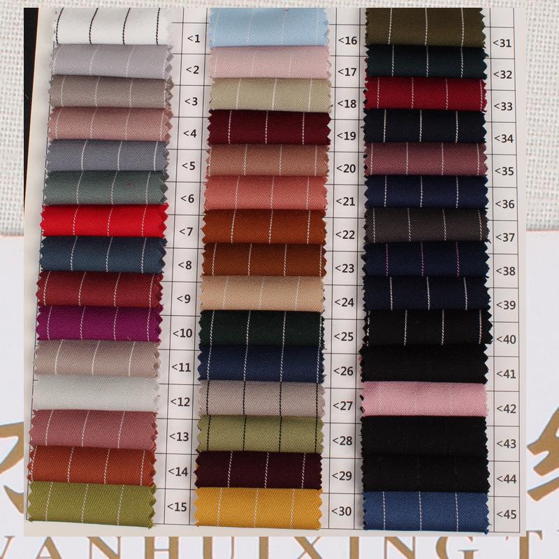 Elastic Twill Yarn-Dyed Stripe Polyester Fabric for Autumn/Winter Suits