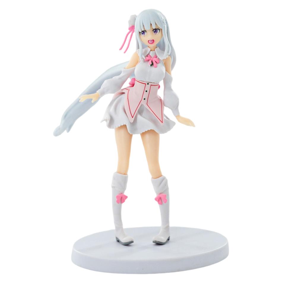 17cm Anime Re:Life In A Different World From Zero Kawaii Peripheral Emilia Memory Snow Magical Girl PVC Cartoon Model Toys Gifts