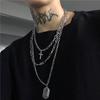 Cross Multi-layer Pendant Necklace Retro Hipster Hip Hop Rock Clavicular Choker Necklace Stainless Steel