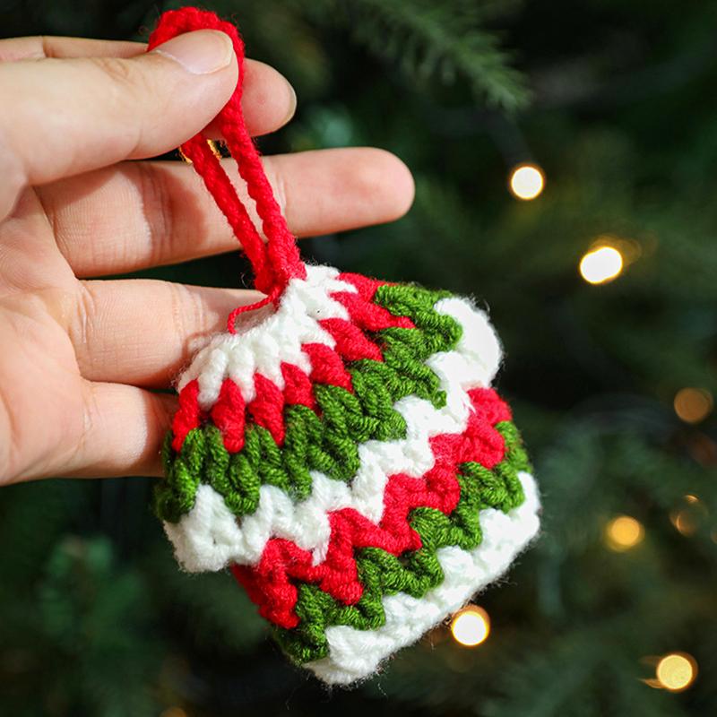 1 Pz Decorazione Natalizia da Appendere Calze di Lana Accessori Borsa Lavorata a Mano da Appendere