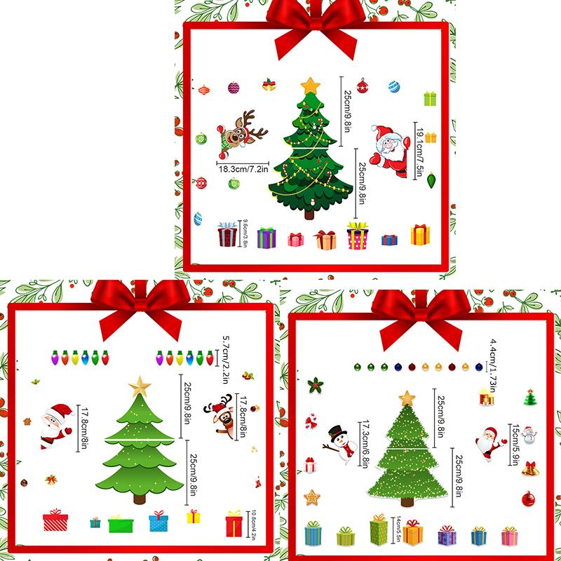 1 Set Santa Claus Garage Decoration Elk Atmosphere Decorative Christmas Fridge Magnets Holiday Cartoon Refrigerator