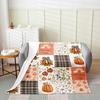 GUOYU Blanket Fall Pumpkin Harvest Fleece Flannel BlanketRustic Maple Autumn Leaves Bed Plush Blanket for Rustic Home DecorHarvest Patchwork