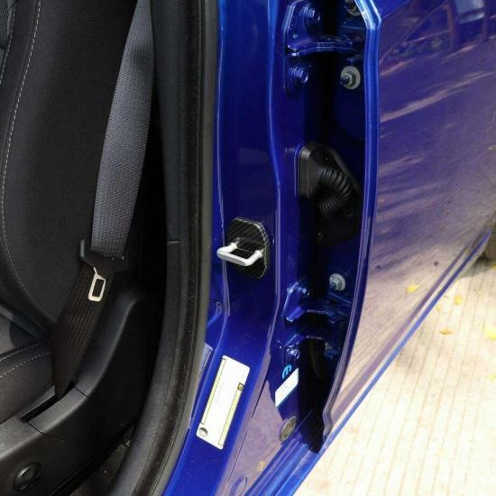 For Dodge Durango 11-21 Carbon Fiber Car Door Lock Cover Buckle Cap Trim Cover4*