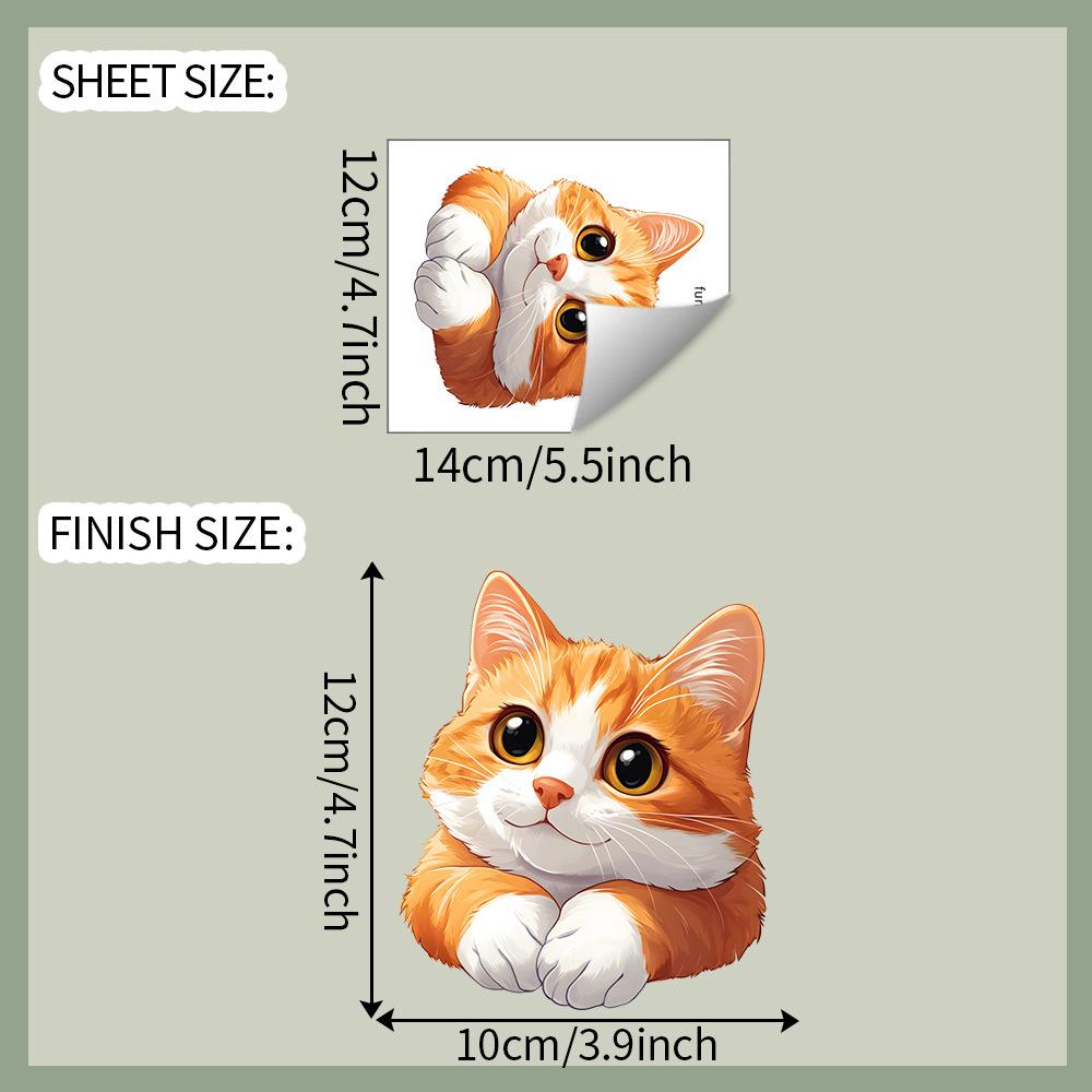 Hand Painted Cute Cat Switch Plate Sticker for Bedroom Living Room Background Wall Decor Removable Decal