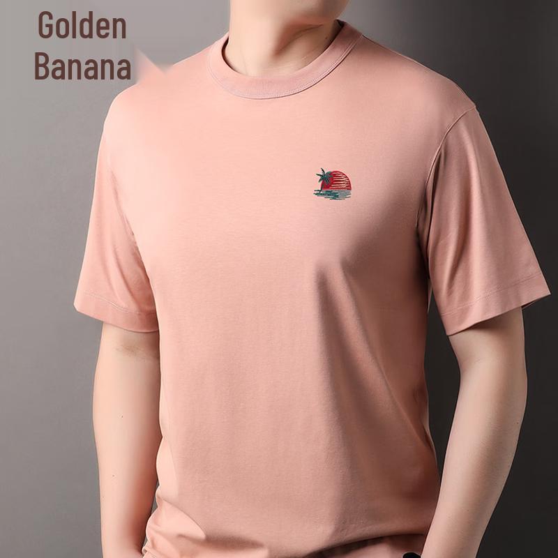 Men s Embroidered Cotton Blend Short Sleeve T-Shirt L