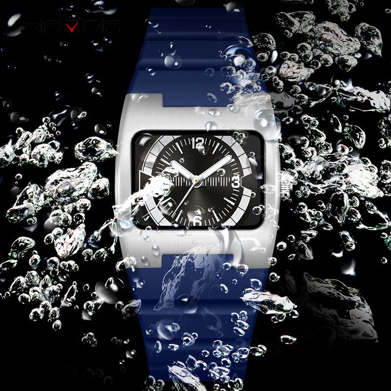 Orologio da uomo Sanda Retro Quadrato al Quarzo Luminoso Impermeabile