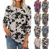 Women's Fashion Casual Round Neck 3/4 Sleeve Loose Printed T-Shirt Ladies Top