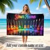 Music Guitar Theme Beach Towel Personalized Custom Name & Text Soft Quick Dry Beach Towel for Swimming Travel