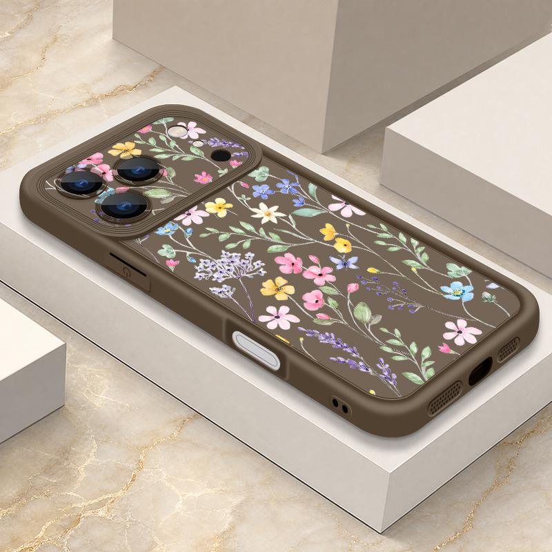 Vintage Floral Pattern Case For iPhone 17 Pro Max Shockproof Bumper Soft Cover For iPhone 16 15 14 13 Pro Max 16E 17E
