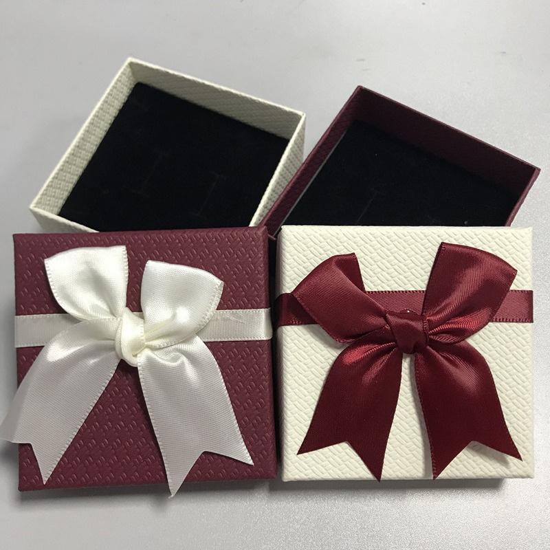 Packaging Box 9*8.5*5.5Cm Bow Bow Packaging Box Paper Watch, Earrings Box For Special Occasions Gift-Giving Jewelry Display