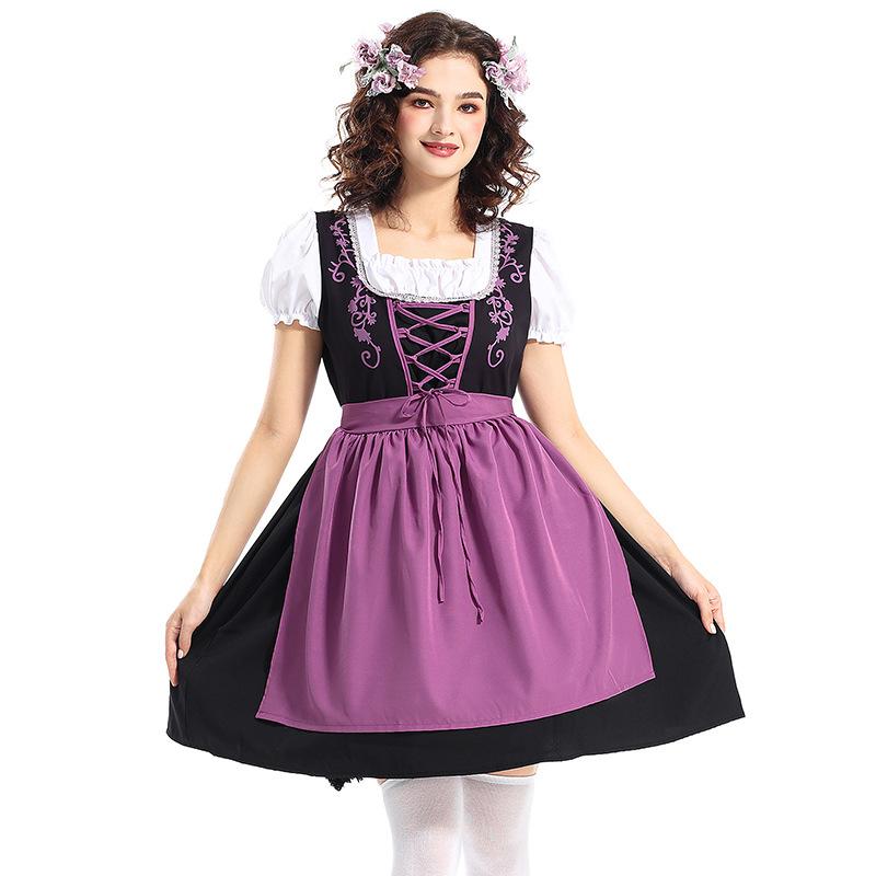 Festival Performance Carnival Costume Four Color Oktoberfest Outfit Parent Child Short Skirt Set