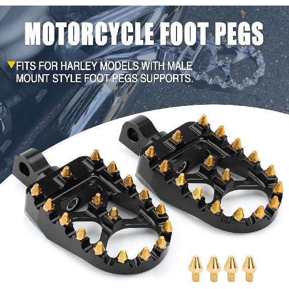 Motorcycle Foot Pegs MX Wide Pegs Floorboards for Dyna Fat Bob Touring Road Glide Road King Street Glide Electra Glide Sportster XL XR 883 Softail