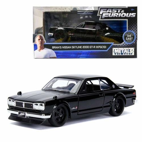JADA TOYS 1/32 Scale Fast and Furious Nissan Skyline 2000 GT-R 1971 Black Brian Diecast Model Car