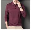 Men's Striped Autumn Cotton Polo - Long Sleeve, Turn-Down Collar, Breathable, Casual Business Shirt