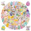 50/100PCS Multicolor Cartoon Rabbit Stickers Vinyl Holographic Glisten Easter Egg Decals Waterproof Self-adhesive