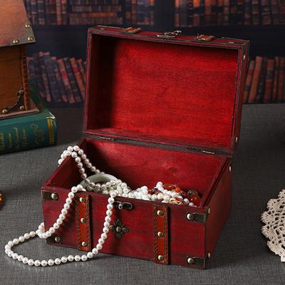 Wooden Storage Box with Lock Large Capacity Multipurpose Decorative Treasure Chest Retro Style Storage