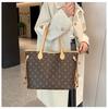 Tragetasche Neue Retro-Tasche mit Aufdruck Damen Vielseitige Kontrastfarbe Handtasche Große Kapazität Pendler-Umhängetasche Damen-Tasche