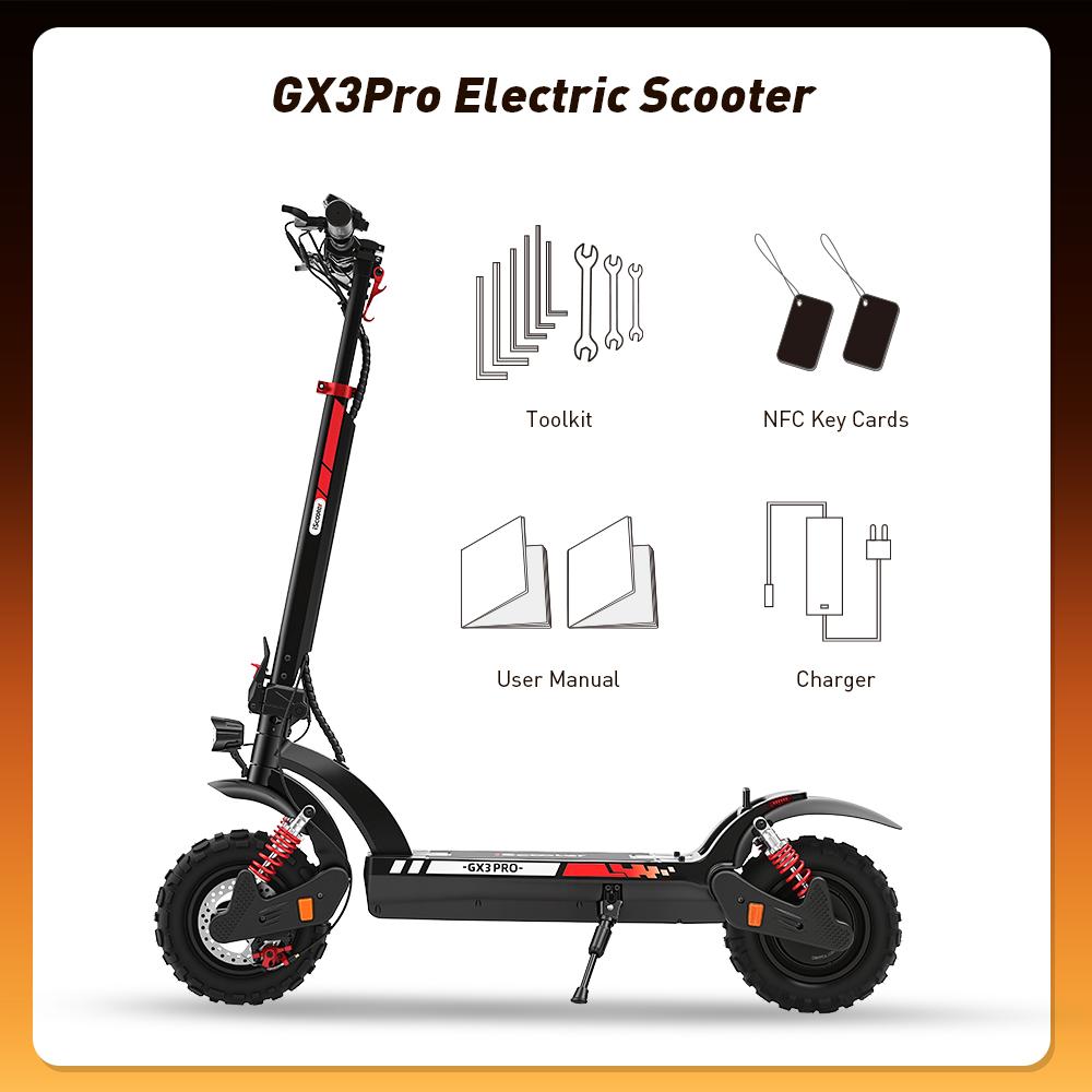 iScooter GX3 Pro Electric Scooter1200W 15.6Ah 11'' Off-Road Tires 25KM/H Max Speed 45KM+ Range Adult Electric Scooters