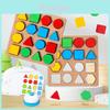 Wooden Cognitive Matching Blocks For Children With Geometric Shapes And Brain Training