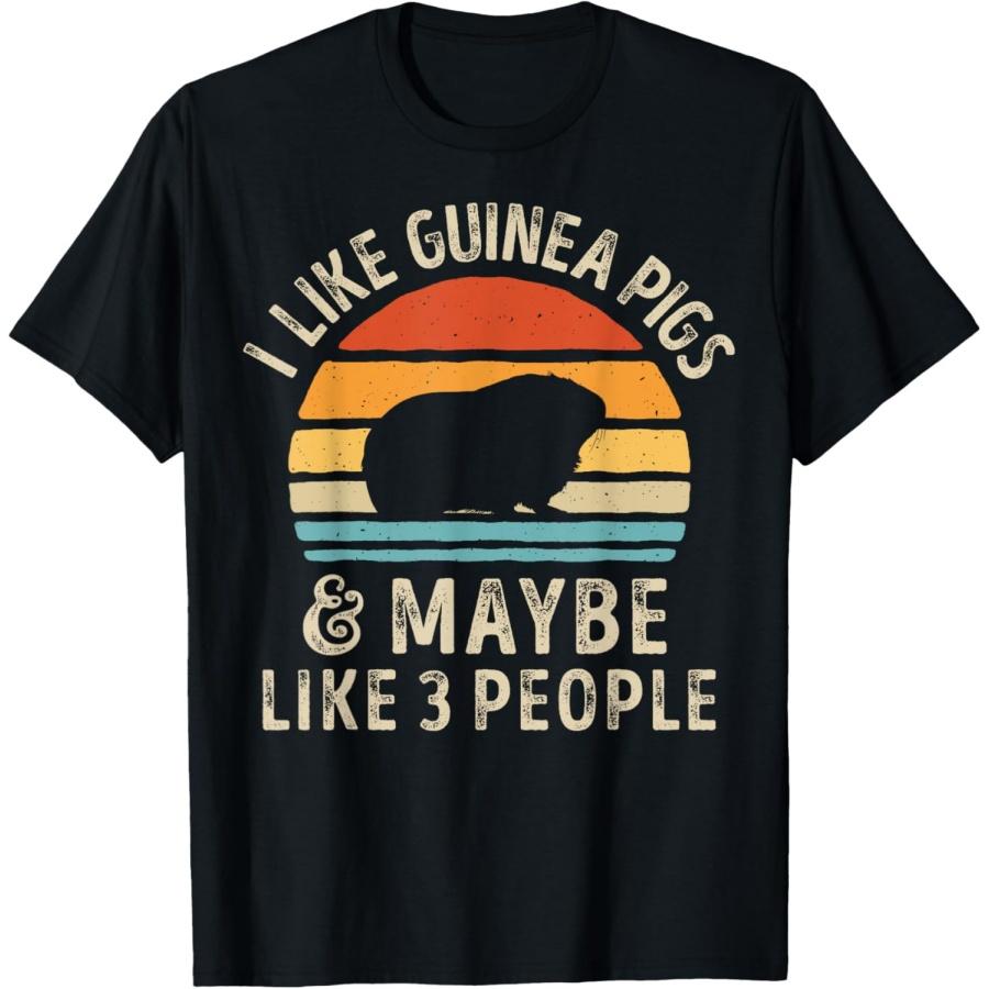 

I Like Guinea Pigs and Maybe 3 People Guinea Pig Retro Men T-Shirt XXXXXL чорний