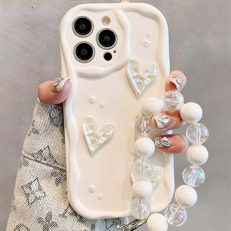 Small Fresh Phone Case for Apple 17 Promax All Inclusive Anti Drop Precision Hole for IPhone 15 Plus Women 14 Chain