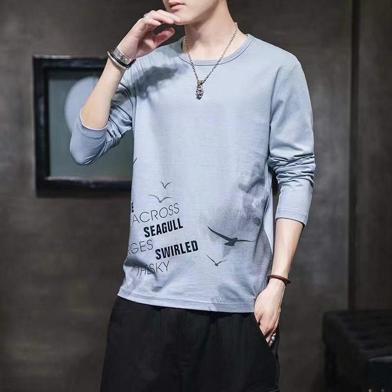 

Мужская футболка с длинным рукавом, летние топы, однотонная футболка, круглый вырез, черная, белая, футболка, повседневный пуловер 3XL