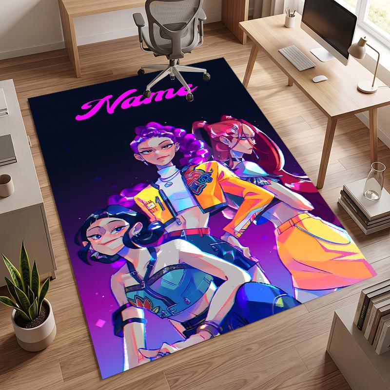 HUNTRIX (63) Personalized Name Office Carpet Stylish Decor for Living Room Bedroom Kitchen