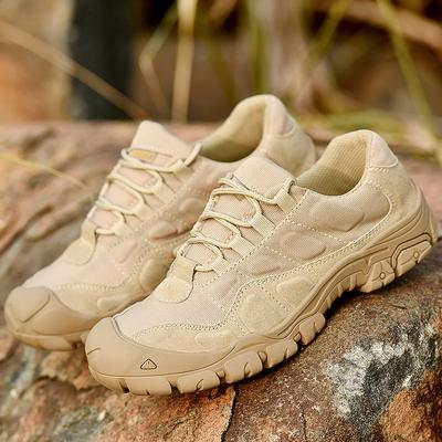 Large Size Sand-colored Combat Boots Breathable Outdoor Low-top Military Boots Non-slip Breathable Shock-absorbing Low-top Mountaineering Shoes