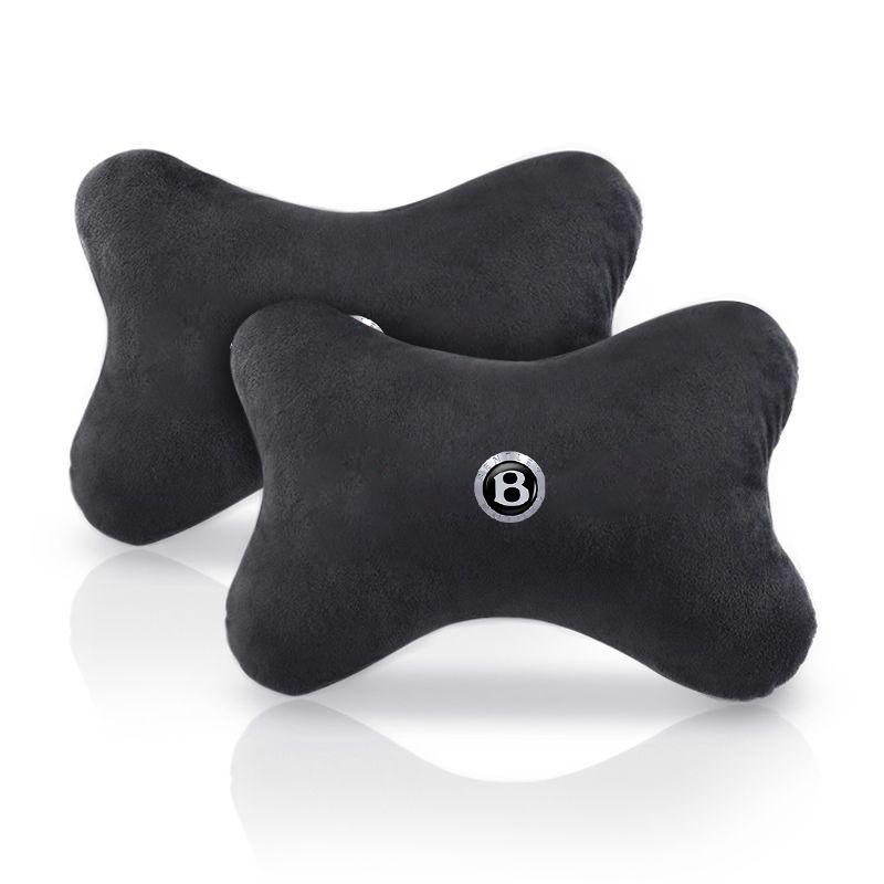 Suede for New Bentley Flying Hurtling Spur Continental GT Car Cervical Spine Headrest Neck Pillow Seat Belt Protect ShoulderPads