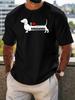 Unisex Crew Neck Short Sleeve Tee I Love Dachshund Graphic Print Casual Lightweight T Shirt For Dog Lovers Summer Daily Fashion Top