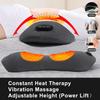 3 in 1 Back Massager, Electric Lumbar Support Pillow Heat Vibration Massage Lower Back Spine Decompression Device, Dark Gray