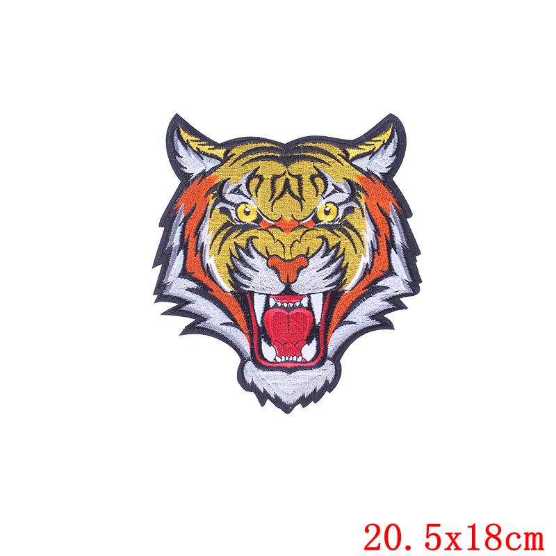 Punk Animal Large Embroidery Patch Iron On Patches For Clothing Thermoadhesive Patches On Clothes Sewing Patch For Jacket Back