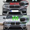 Pair Front Kidney Grilles Gloss Black Double Dual Slat For BMW X3 X4 F25 F26 2014-2017 Replacement Racing Bumper Car Styling
