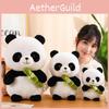 Cute Panda Plush Toy Stuffed Animal Doll Bamboo Shoot Flower Bear Gift For Girls And Kids