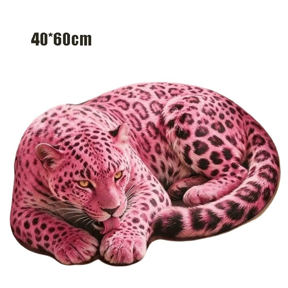 Non Slip Tiger Floor Mat Imitation Cashmere Animal Shape Mat Realistic Entrance Carpet  Home Decor