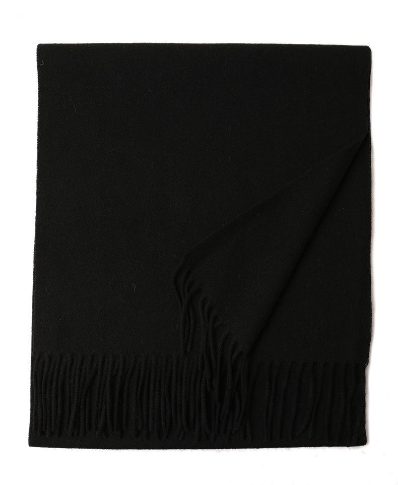 40 wide wool plain long scarf autumn and winter long beard warm plain shawl men's and women's scarf batch